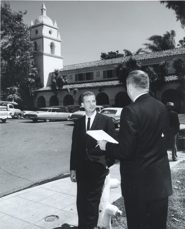 Robert Lagomarsino in from of CSUCI Bell Tower