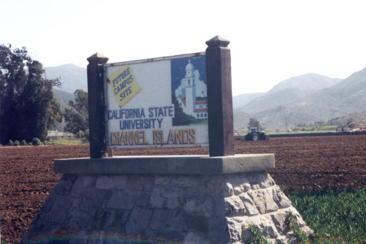 Image of street sign announcing future CSUCI.